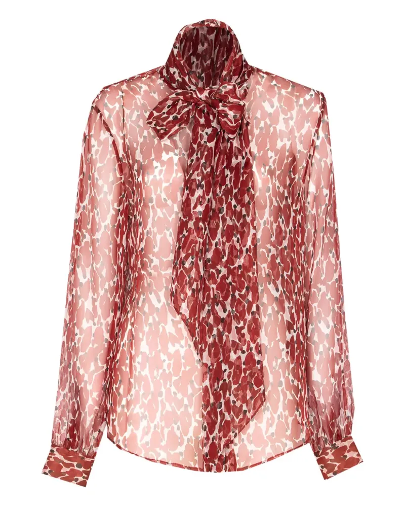 Saint Laurent Bluse mit durchgehendem Print - Rot Rot
