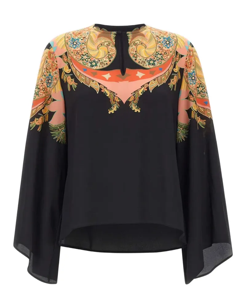 Etro flared-sleeve paisley blouse - Schwarz Schwarz