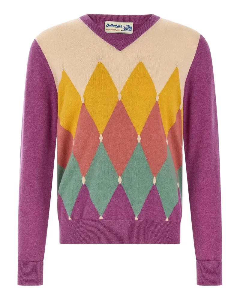 Ballantyne Pullover mit Argyle-Muster - Violett Violett