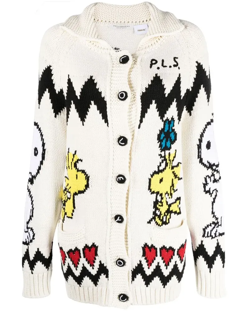 Philosophy Di Lorenzo Serafini Cardigan mit grafischem Print - Weiß Weiß