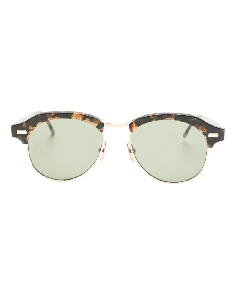 Thom Browne tortoiseshell-effect browline-frame sunglasses - Braun Braun