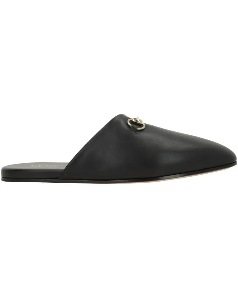 Gucci Horsebit Mules aus Leder - Schwarz Schwarz