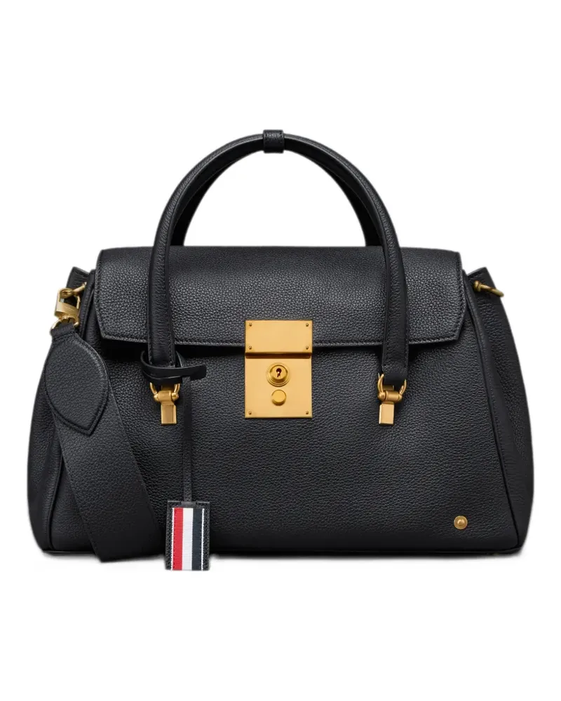 Thom Browne Bolton Tasche aus weichem gekörntem Leder - Schwarz Schwarz