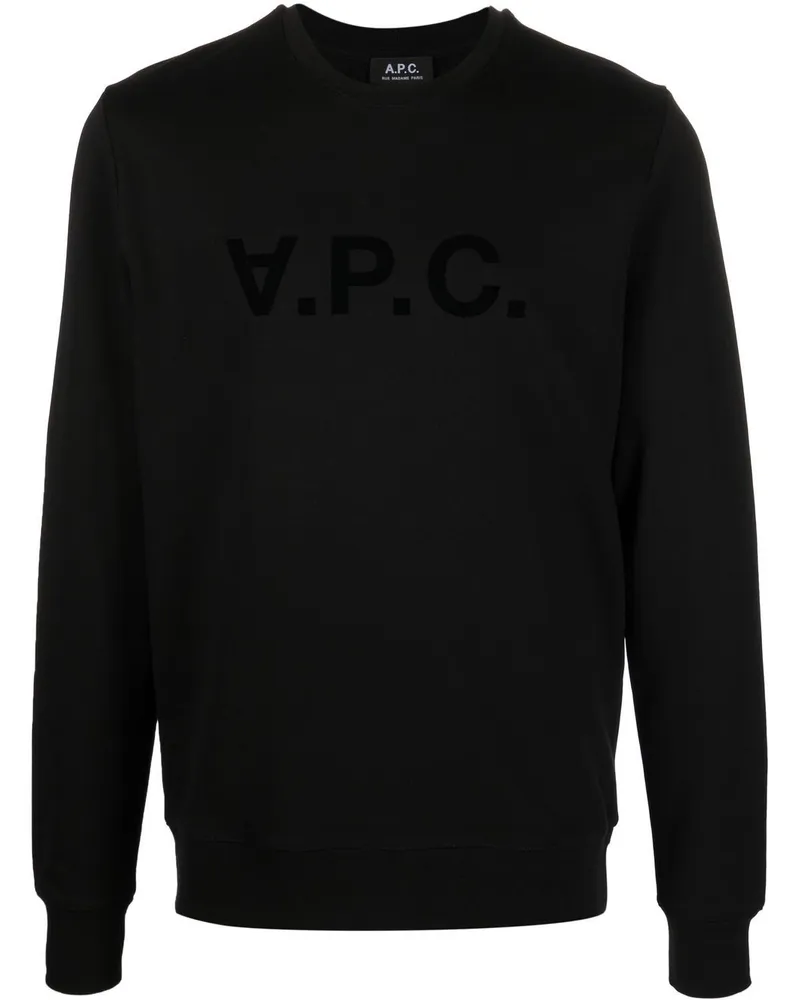 A.P.C. Sweatshirt mit Logo-Print Schwarz