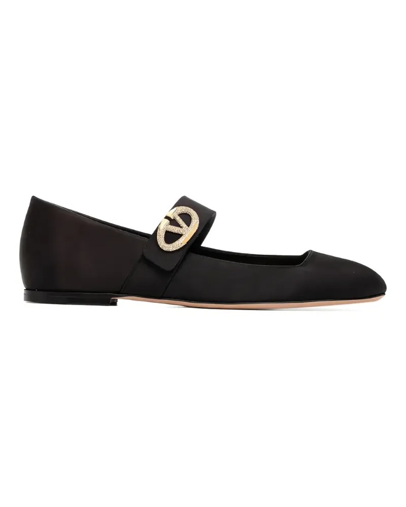 Valentino Garavani VLogo Locker Ballerinas mit quadratischer Kappe - Schwarz Schwarz