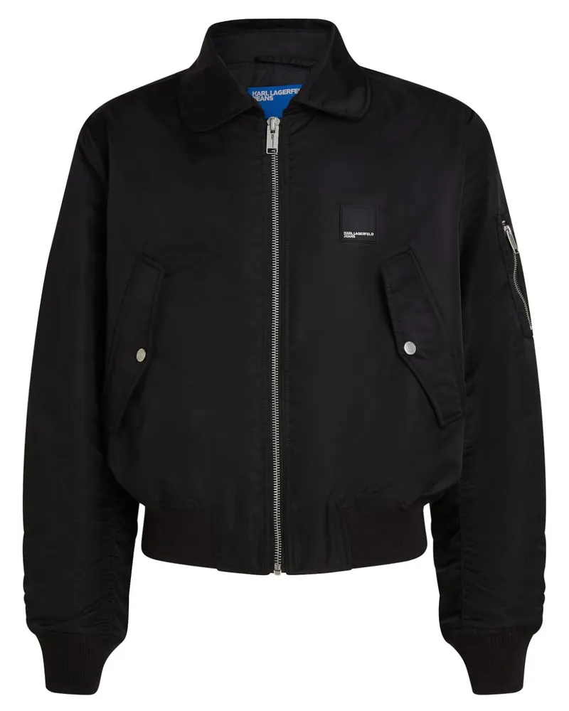 Karl Lagerfeld Bomberjacke mit Logo-Applikation - Schwarz Schwarz