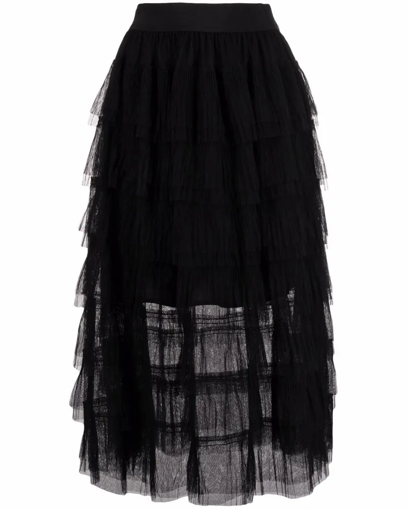 Maje Tüllrock im Layering-Look - Schwarz Schwarz