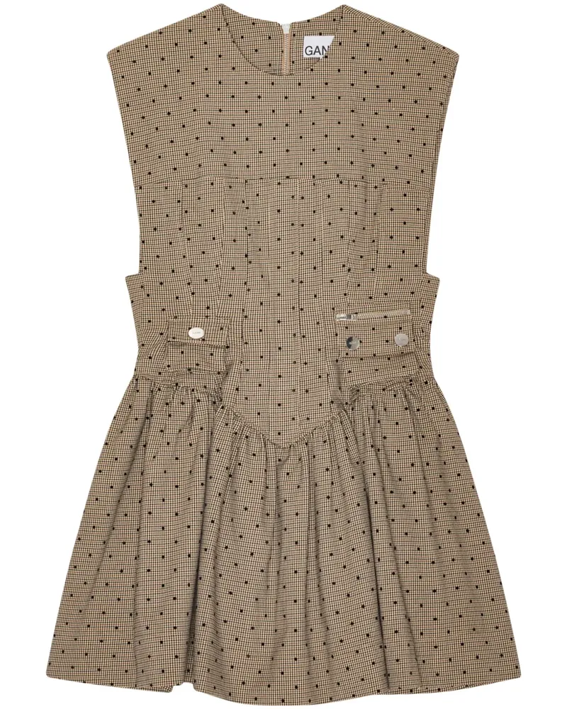 Ganni Minikleid mit Polka Dots - Nude Nude