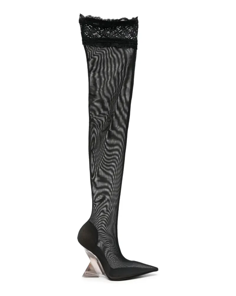 ATTICO Cheope Stiefel mit Spitzenbesatz - Schwarz Schwarz