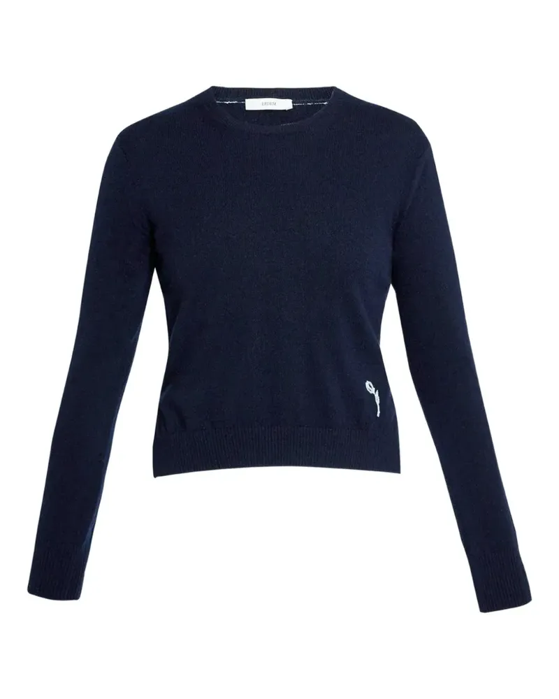 Erdem embroidered crew-neck sweater - Blau Blau