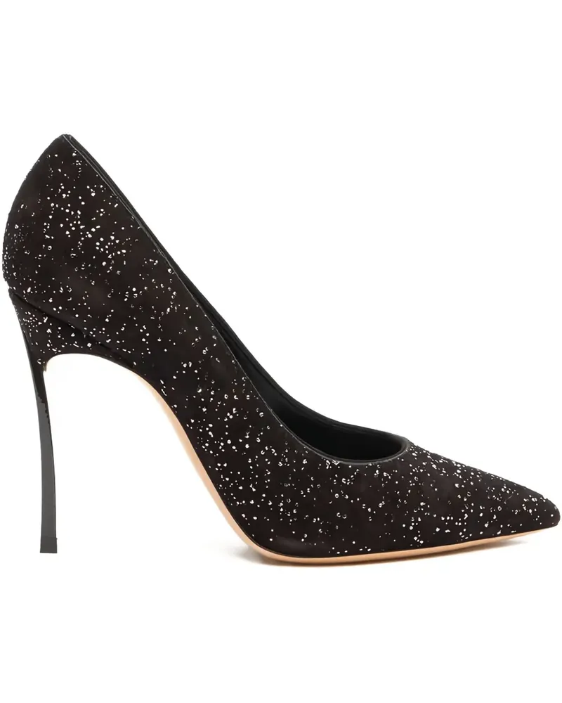 Casadei Pumps mit Glitter-Optik 100mm - Schwarz Schwarz
