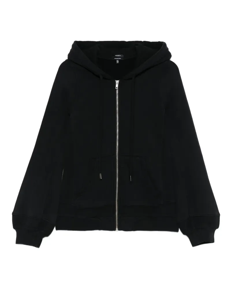 R13 balloon-sleeve zip-up hoodie - Schwarz Schwarz