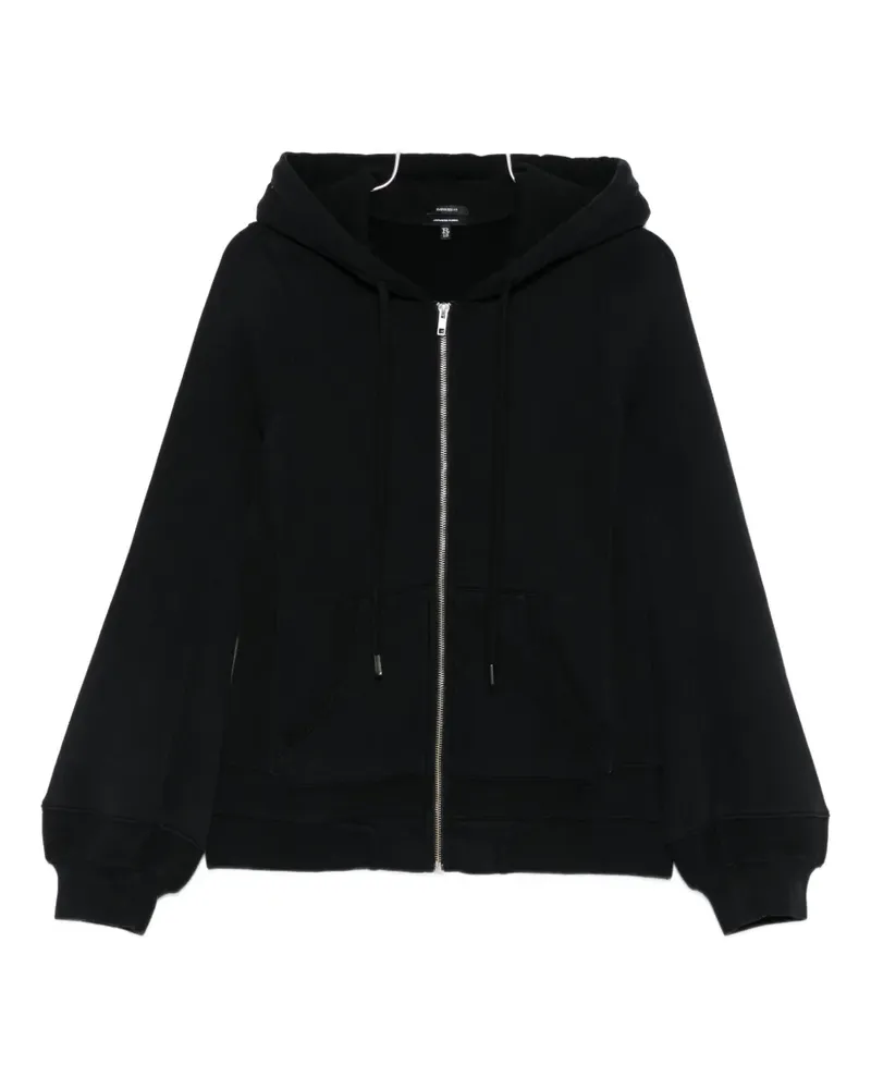 R13 balloon-sleeve zip-up hoodie - Schwarz Schwarz