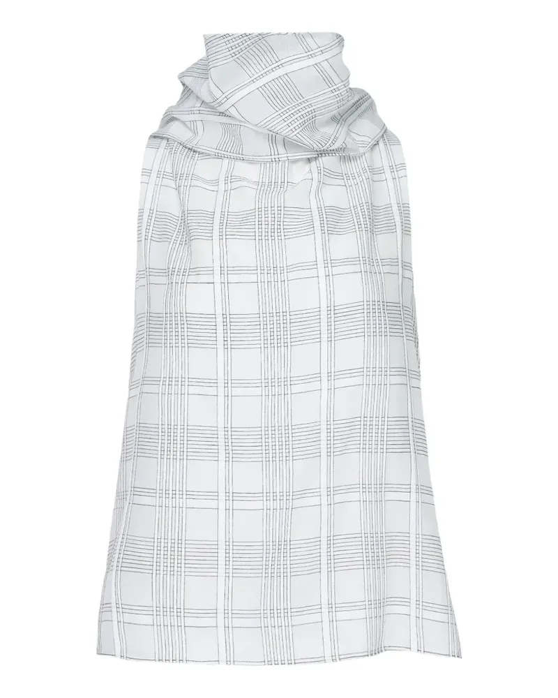 Rag & Bone Oberteil mit Schalkragen und Karo-Print - Weiß Weiß