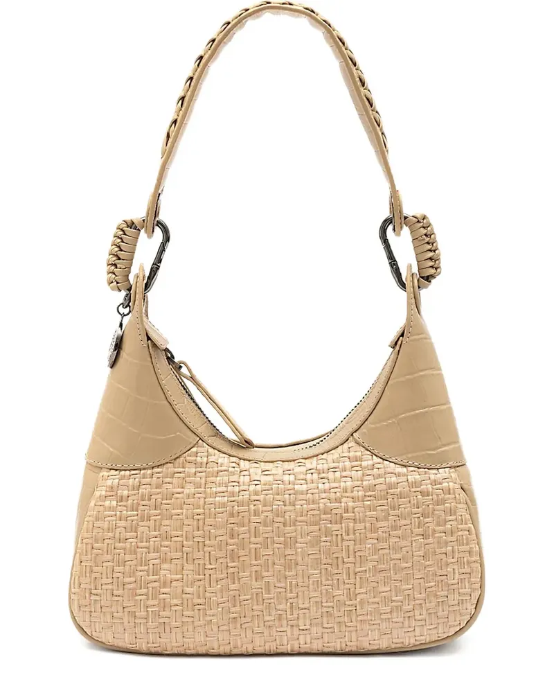 ISLA Gewebte Schultertasche mit Prägung - Nude Nude