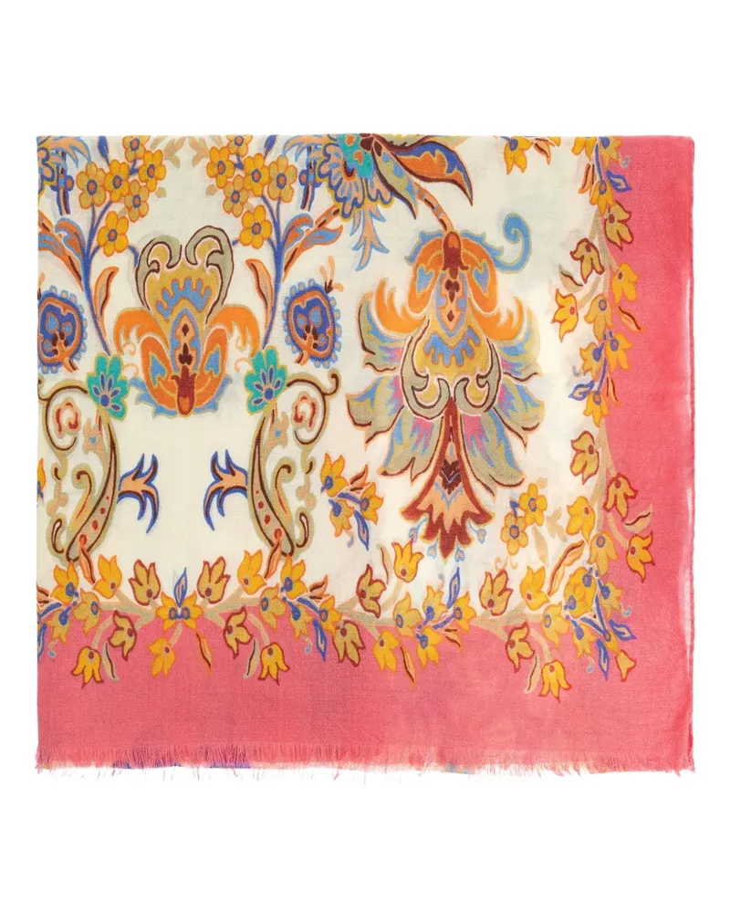 Etro Schal mit Blumen-Print - Rosa Rosa