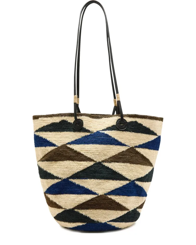 Sensi Studio medium Shigra Carry All straw tote bag - Nude Nude