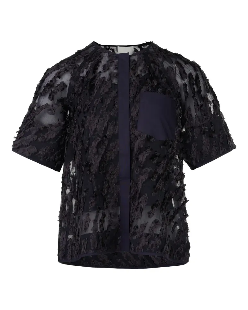 3.1 phillip lim Kurzärmeliges Fil Coupé-Hemd - Schwarz Schwarz