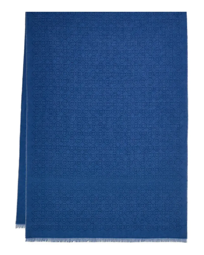 Ferragamo Schal mit Logo - Blau Blau