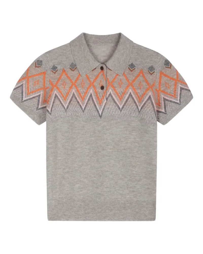 JNBY Kurzärmeliger Pullover aus geometrischem Jacquard - Nude Nude
