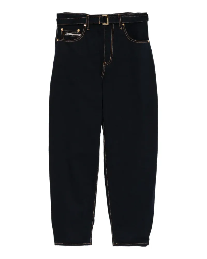 Sacai Tapered-Jeans mit Gürtel - Blau Blau
