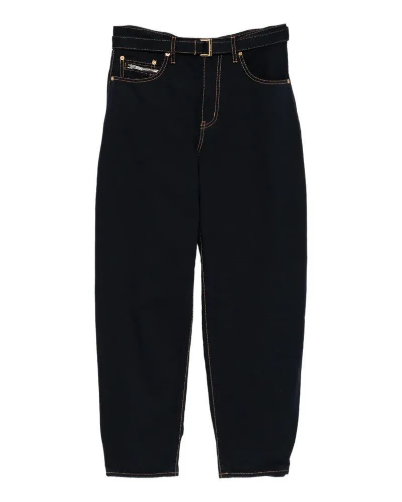 Sacai Tapered-Jeans mit Gürtel - Blau Blau