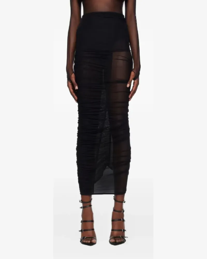 Thierry Mugler Semi-transparentes Kleid - Schwarz Schwarz