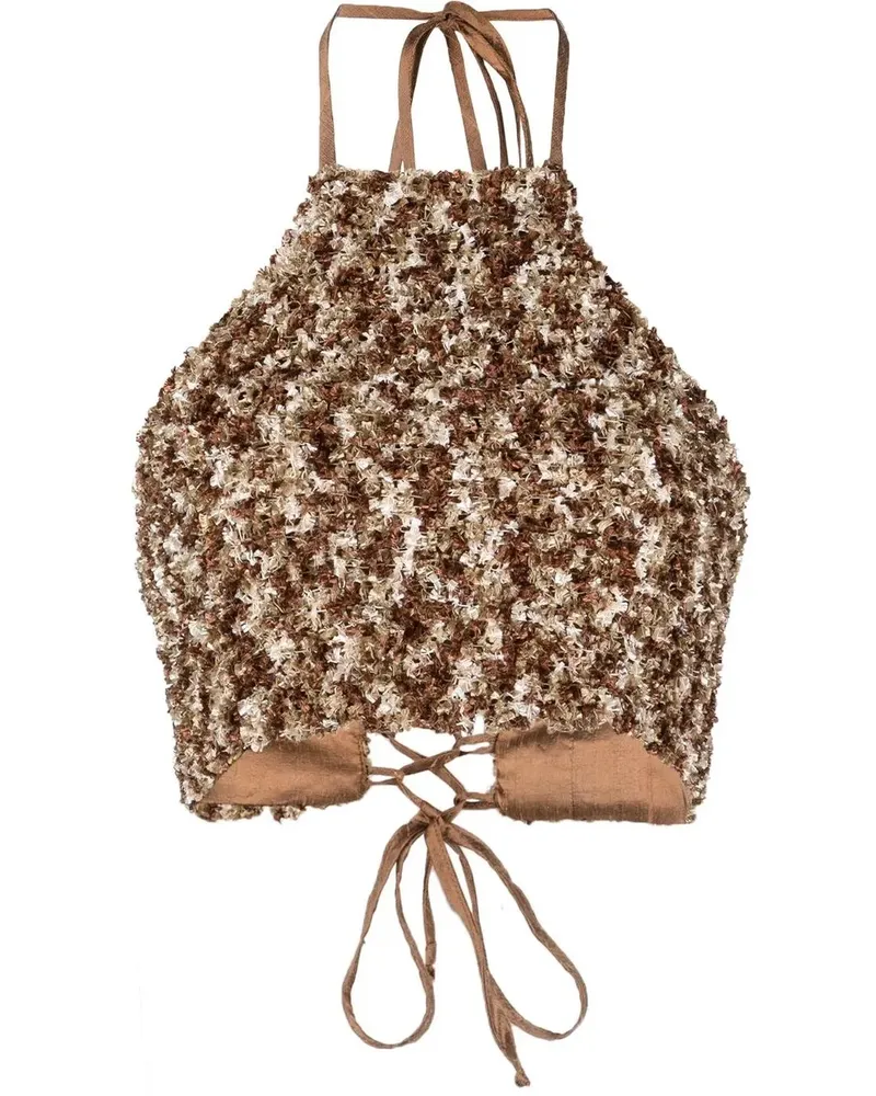 Lukhanyo Mdingi Gestricktes Top - Braun Braun