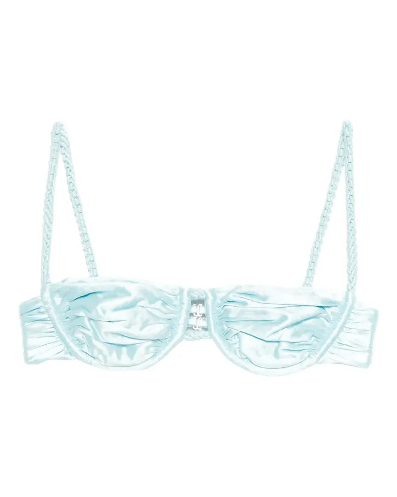 Isa Boulder ruched weave bikini top - Blau Blau