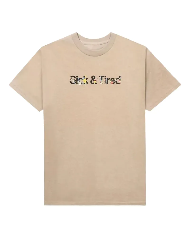 Anti Social Social Club T-Shirt mit Blumen-Print - Nude Nude