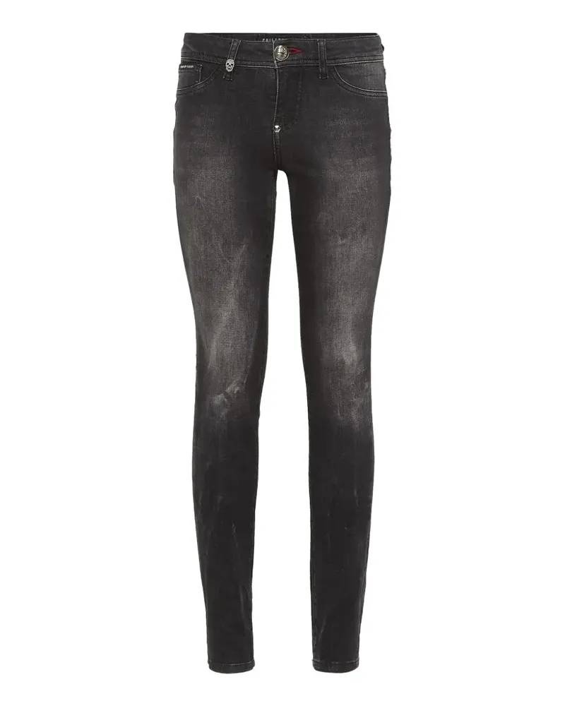 Philipp Plein Only Time embroidered-pocket jeggings - Schwarz Schwarz