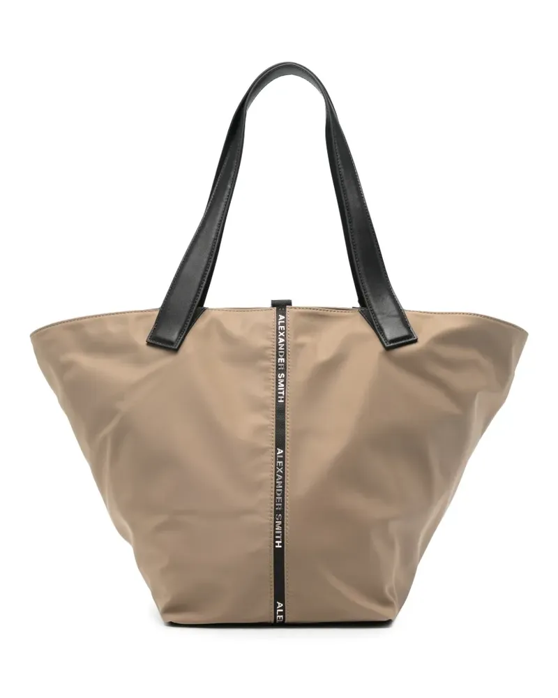 Alexander Smith Große Lauren Tote Bag mit Logo-Streifen - Braun Braun