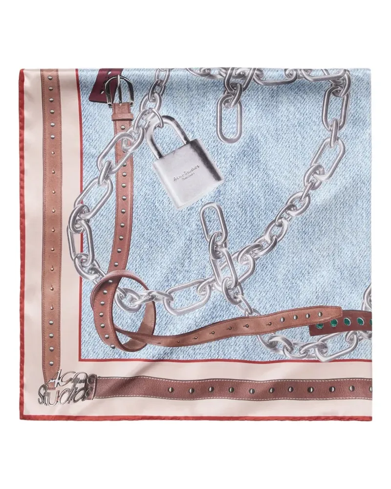 Acne Studios chain-print scarf - Blau Blau