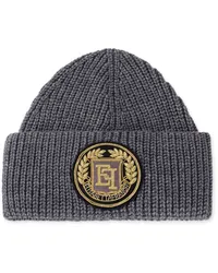 Elisabetta Franchi Beanie mit Logo-Patch Grau