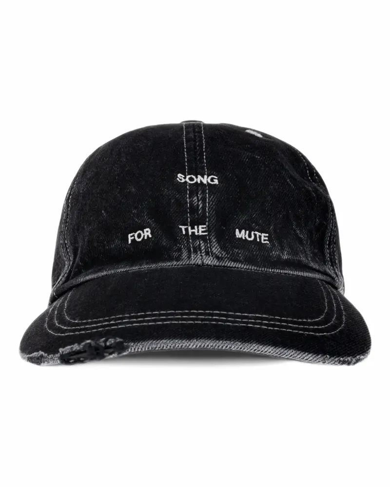 Song For The Mute logo-embroidered distressed cap - Schwarz Schwarz