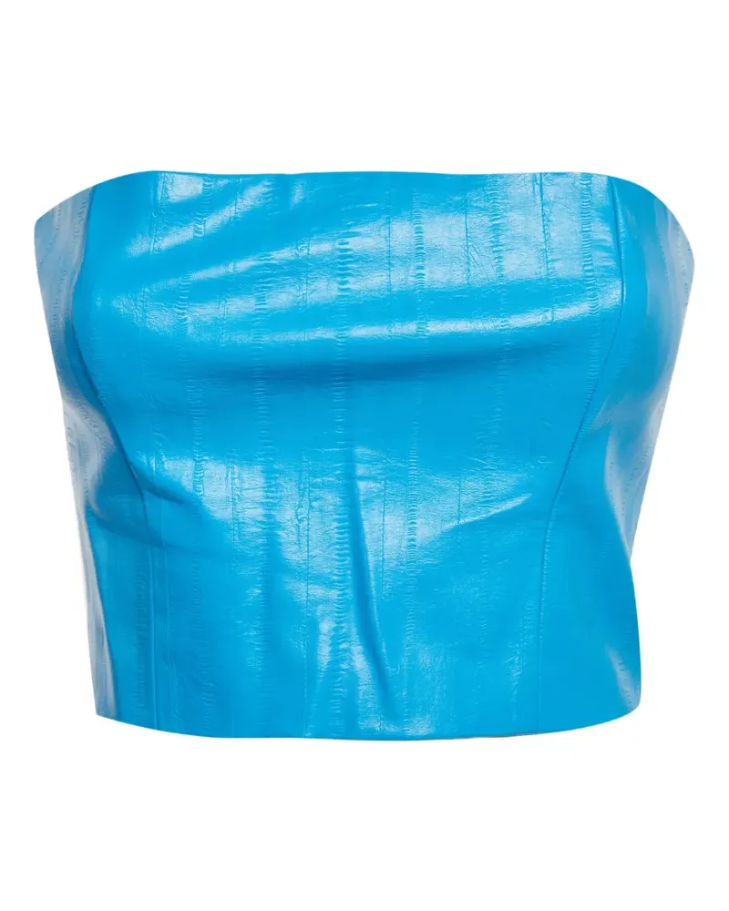 ROTATE Birger Christensen Schulterfreies Cropped-Top - Blau Blau
