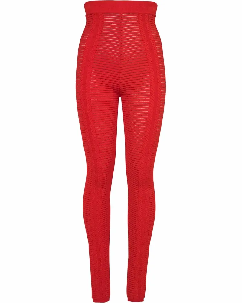 Balmain Leggings mit hohem Bund - Rot Rot