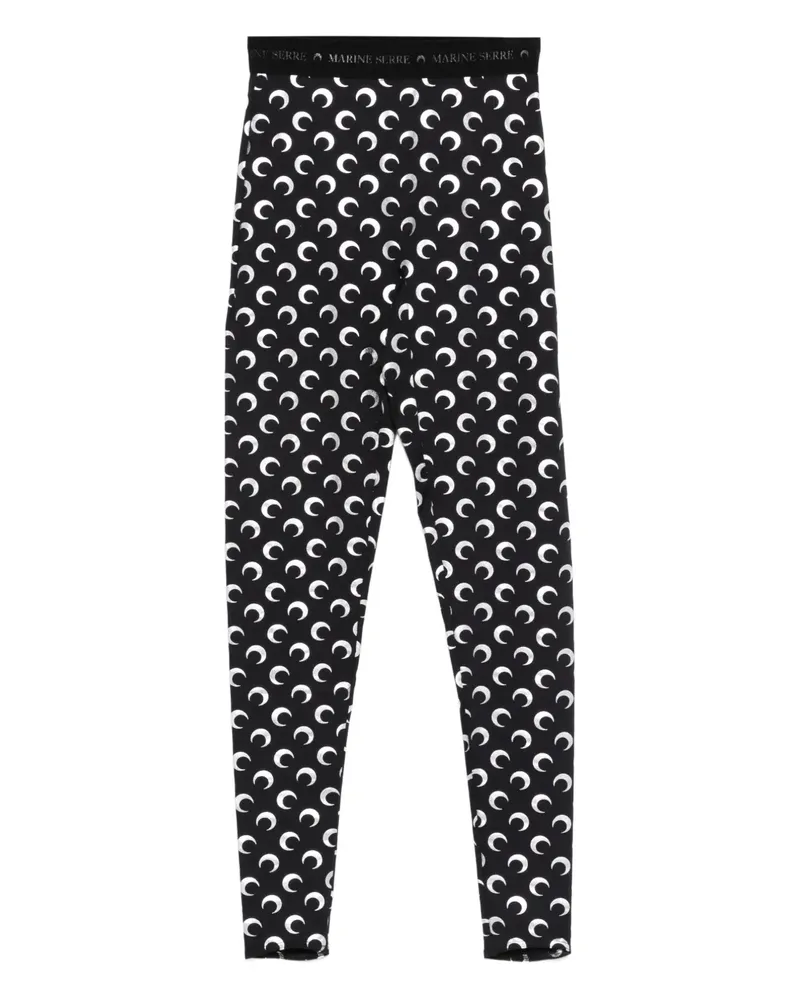 Marine Serre Leggings mit Print - Schwarz Schwarz