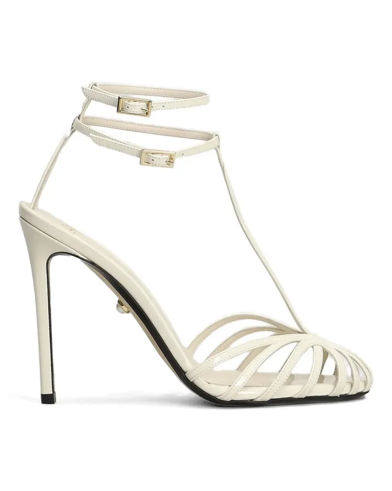 Alevì Stella cage-strap stiletto-heel leather sandals - Weiß Weiß