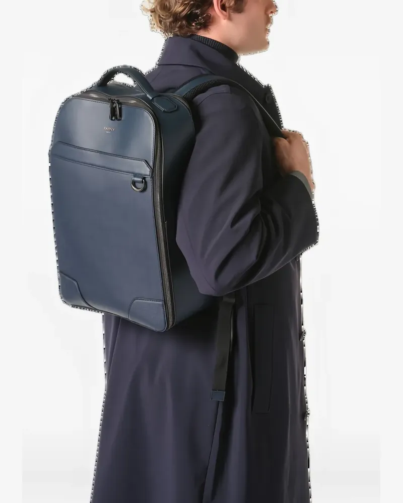 Lancel Charlie convertible leather backpack - Blau Blau