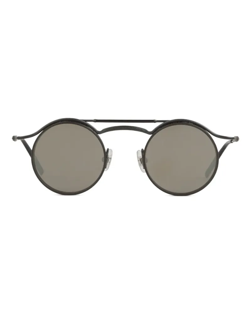 MATSUDA Runde Sonnenbrille aus Titan - Schwarz Schwarz