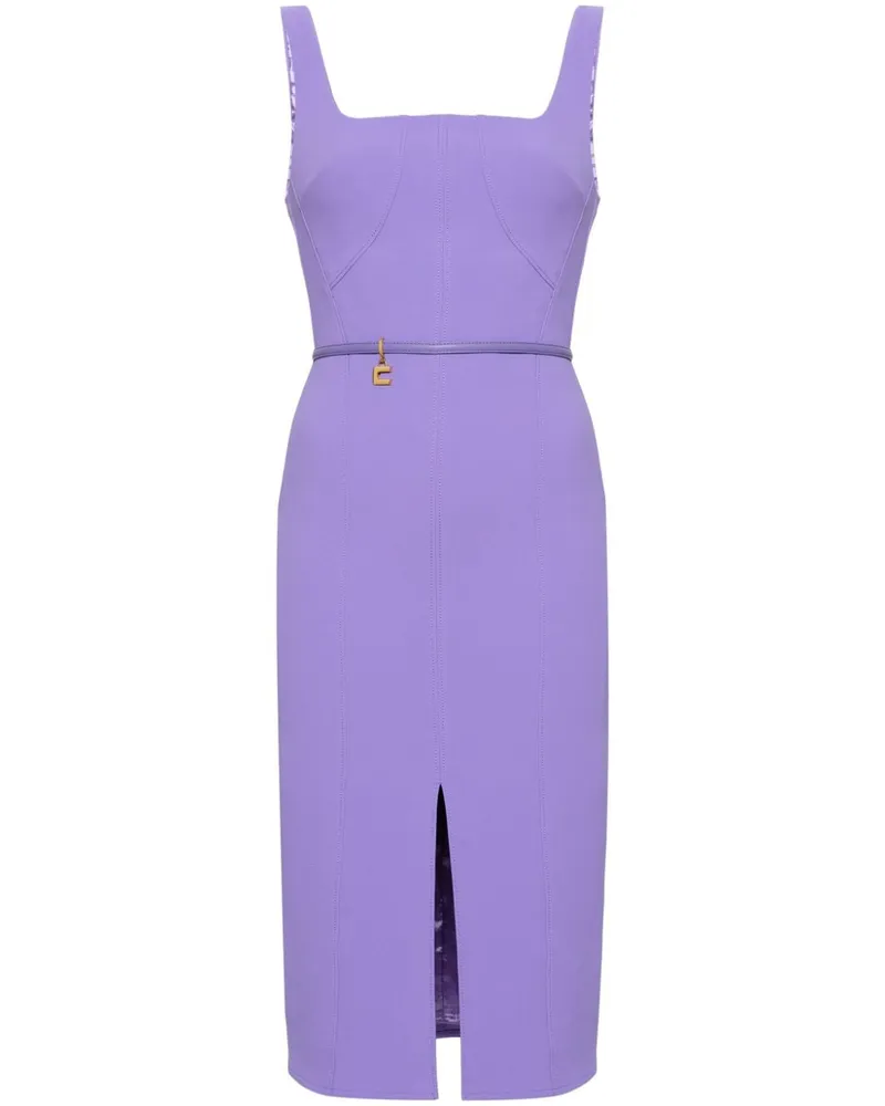 Elisabetta Franchi Kleid mit Kreppeinsätzen Purple