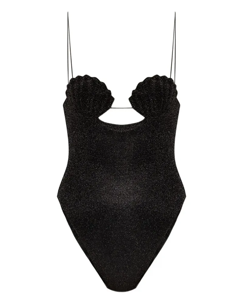 Oséree Badeanzug mit Muschelverzierung - Schwarz Schwarz