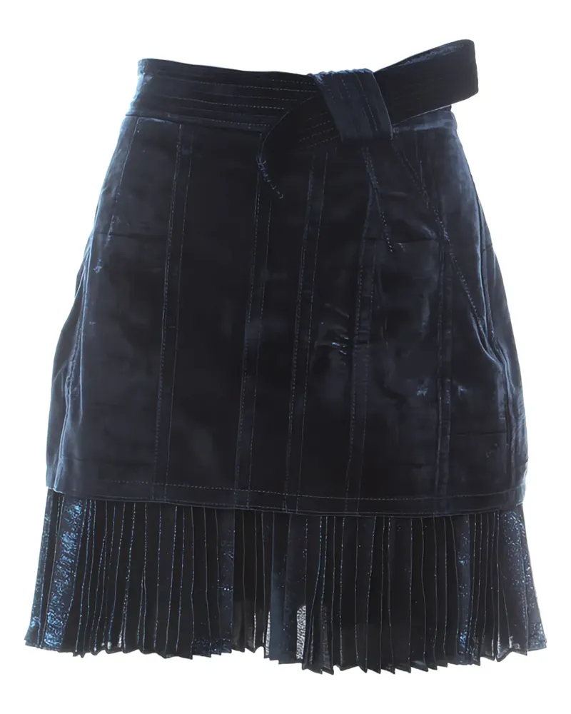 3.1 phillip lim Samtrock mit Faltenbesatz - Blau Blau