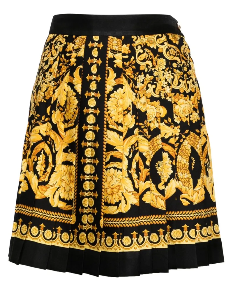 Versace Seidenrock mit Barocco-Print - Schwarz Schwarz
