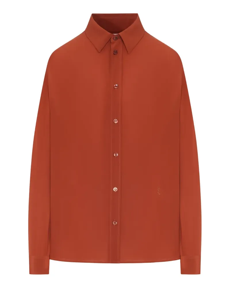 Saint Laurent long-sleeve silk shirt - Orange Orange