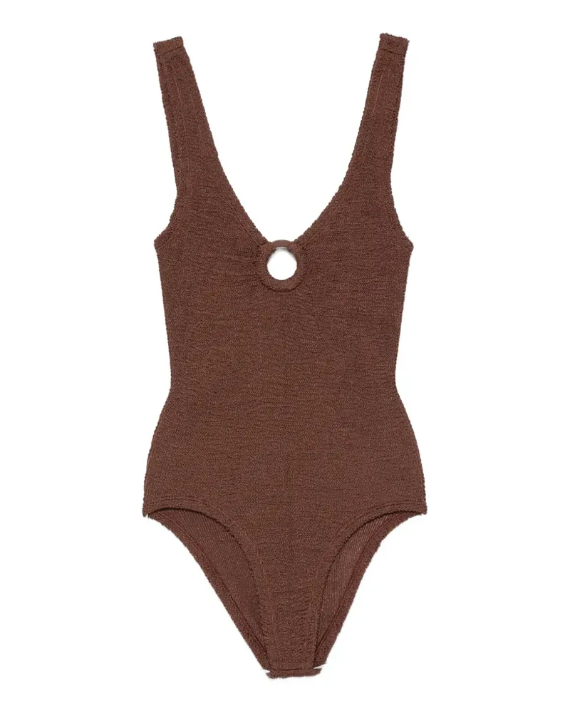 Hunza G Celine ring-detail swimsuit - Braun Braun