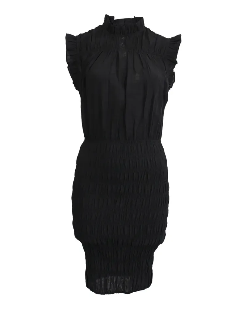 Maje Gerafftes Kleid mit Stehkragen - Schwarz Schwarz
