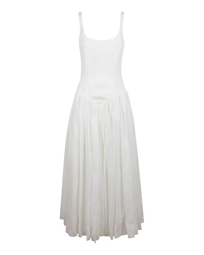 Gabriela Hearst Gerüschtes Gabriela Midikleid - Weiß Weiß