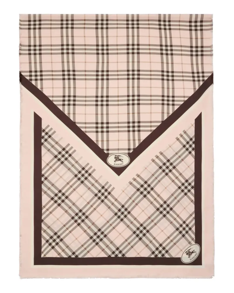 Burberry Seidenschal mit Karomuster - Rosa Rosa